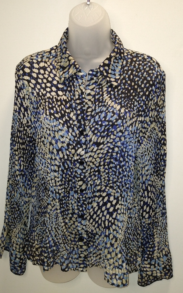 Notations XL Plus Blouse Long Bell Sleeve Stretch